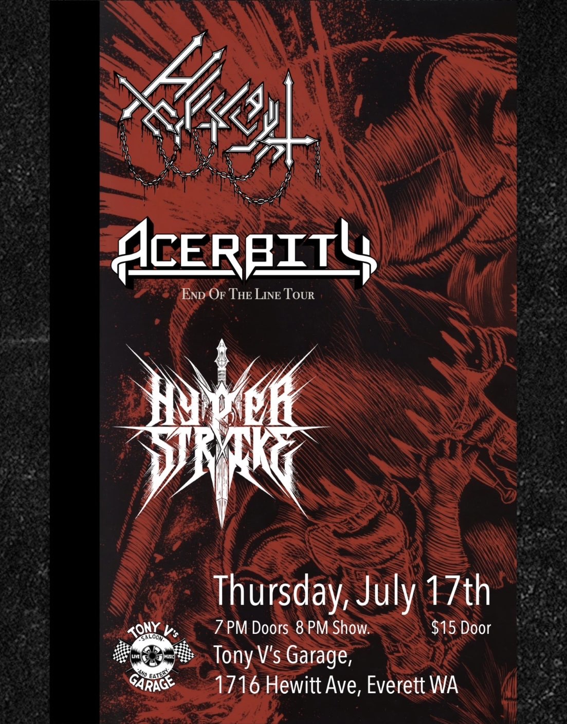 Tony V's Garage Show Flyer